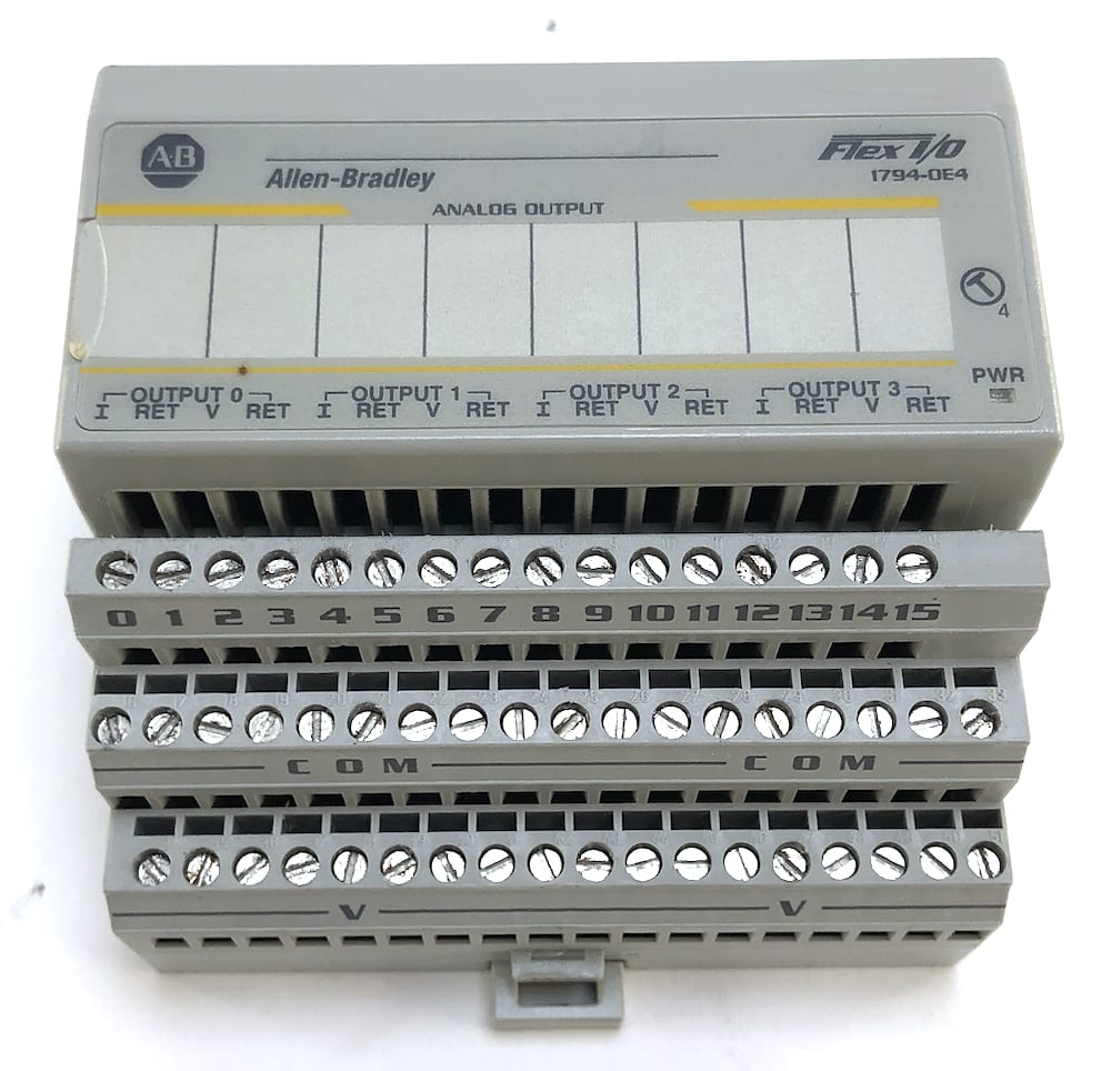 1794-OF41, Allen Bradley, Flex I/O Analog Output Module, 16-Bit, Isolated, 4 Isolated Outputs; Signal Range: 4-20 mA, 0-20 mA, ±10V, 0-10V