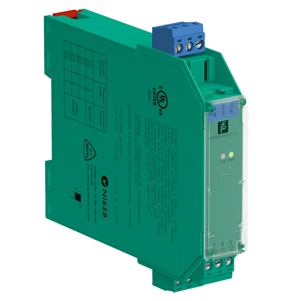 KFD2-SCD2-Ex2.LK, Pepperl+Fuchs, SMART Current Driver, Barrera aislada de 2 canales, Alimentación de 24 V CC (riel de alimentación)
