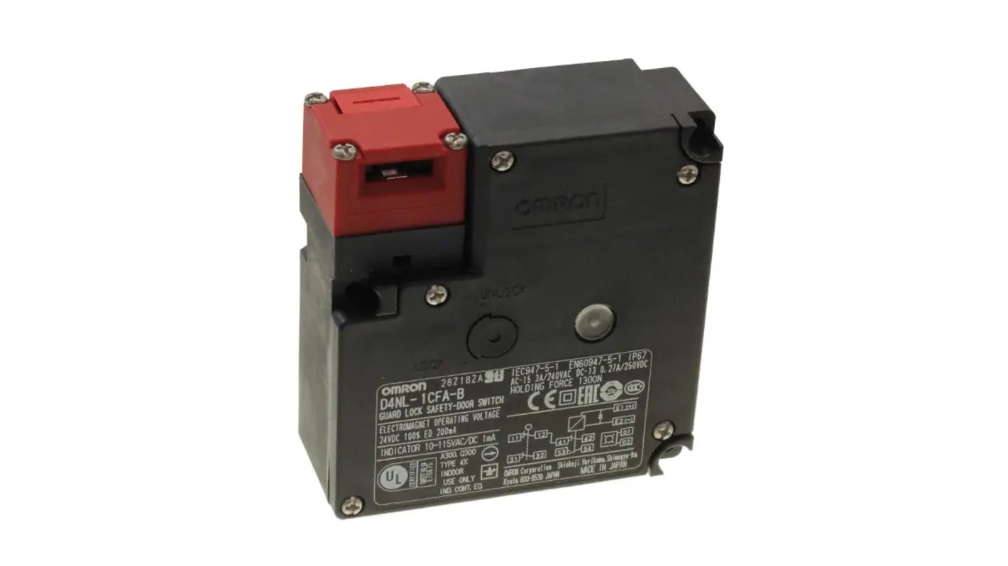 D4NL-2AFA-B4-TH1, Omron, Safety Interlock Switch, Solenoid, Plastic, 1NC/1NO