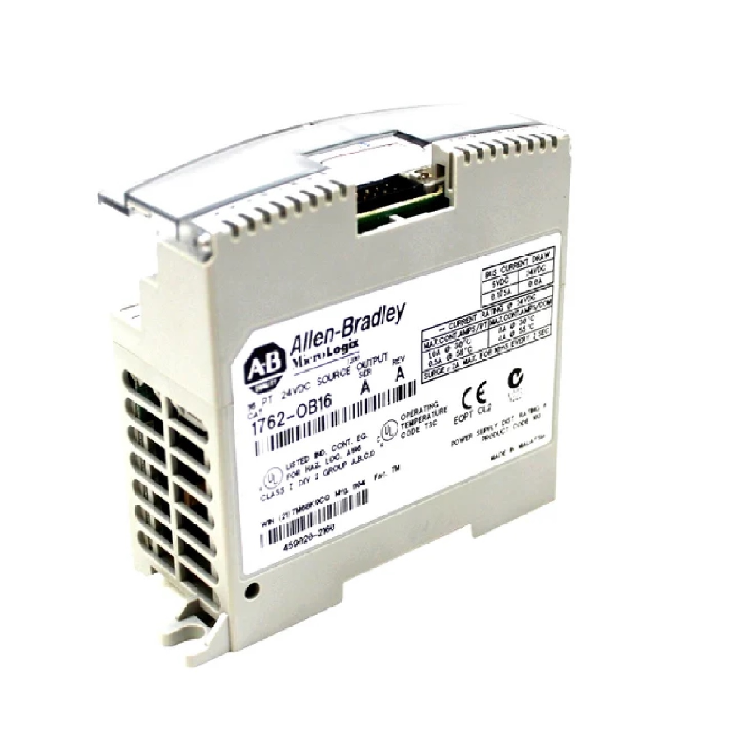 1762-OB16, Allen Bradley,  MicroLogix Expansion Digital Output Module, 16-Point, 24V DC Source.