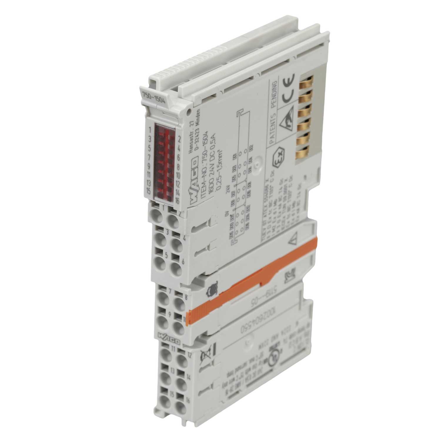 750-1504, WAGO, Modulo de Salida digital de 16 canales; 24 VCC; 0,5 A