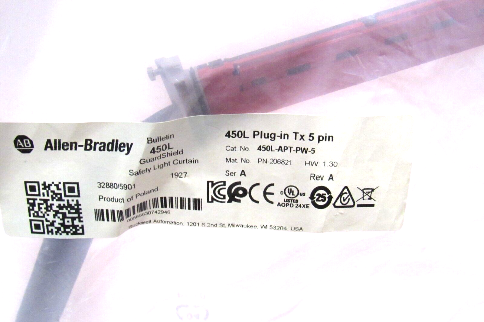 450L-APT-PW-5, Allen Bradley, Cable , Enchufe conector, 450L Plug-in Tx 5 pin