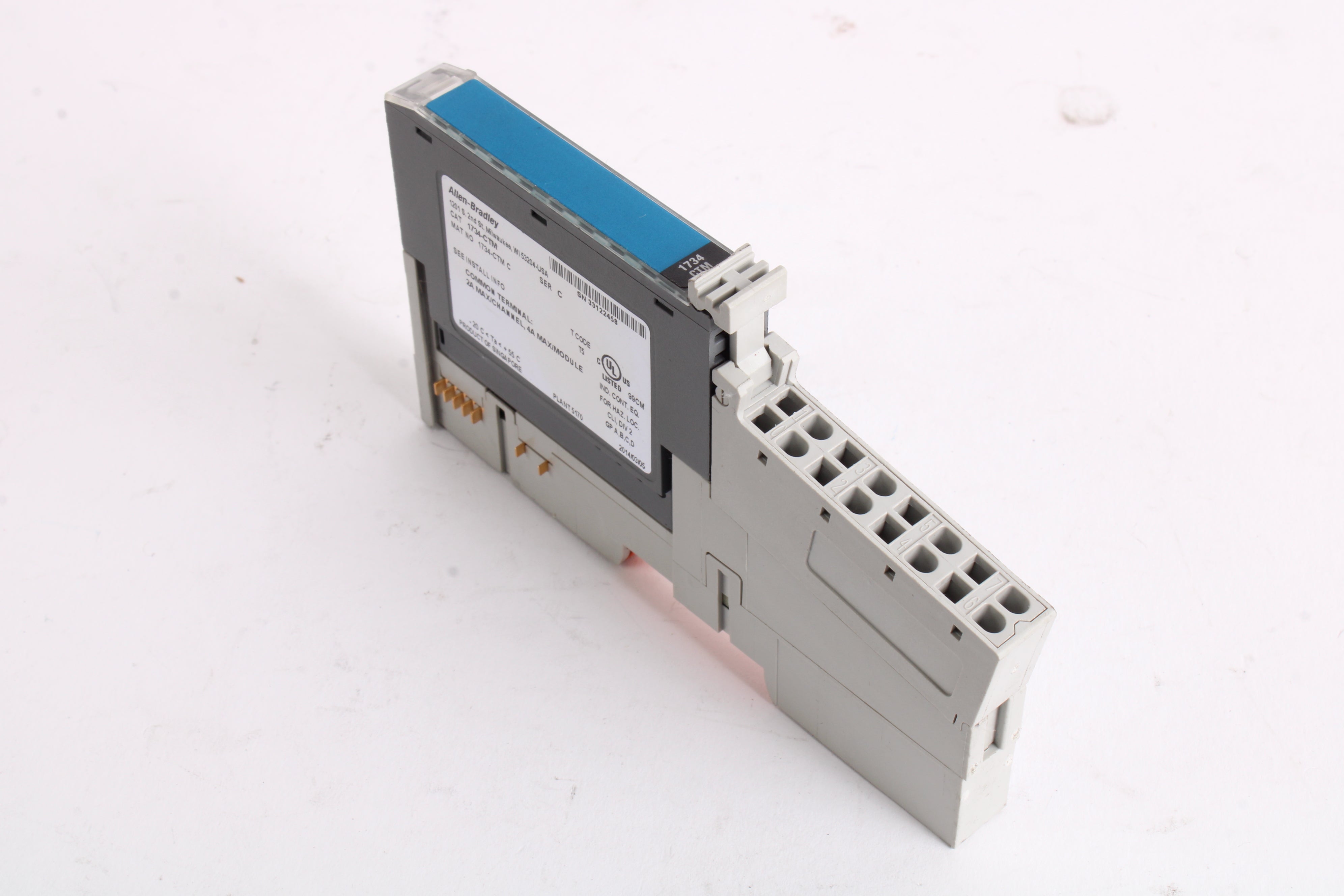 1734-CTM, Allen-Bradley, Common Terminal Module, POINT I/O, 8 Common Terminals, Open Style, DIN Mounted