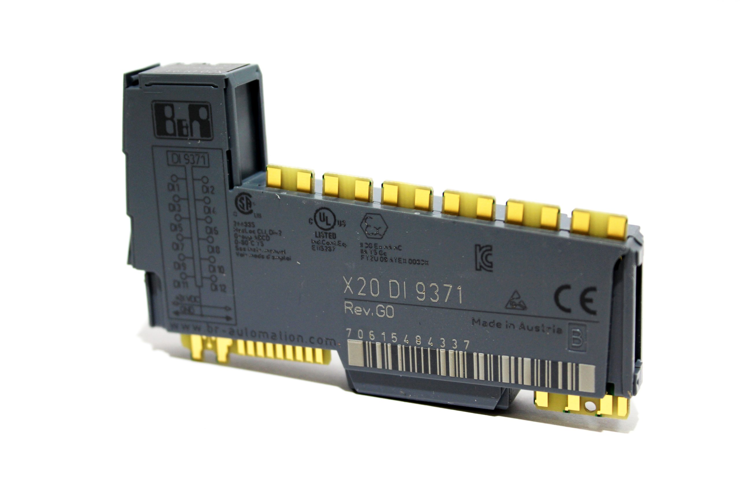 X20DI9371, B&R, módulo de entrada digital, 12 entradas, 24 VDC, disipador, filtro de entrada configurable,