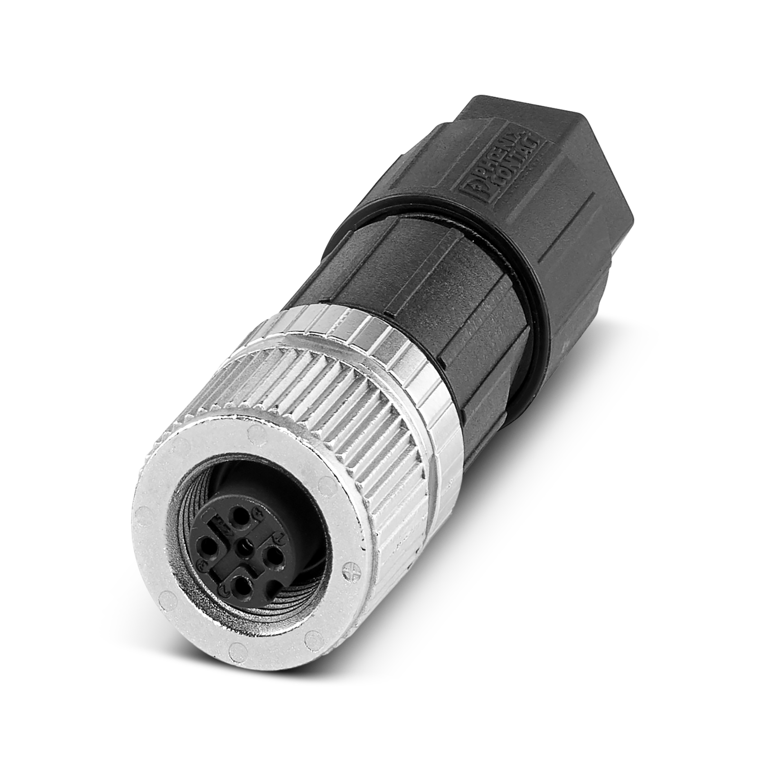 SACC-M12FS-4PL M, Phoenix Contact, Conector circular universal, de 4 posiciones rectas M12 A codificado
