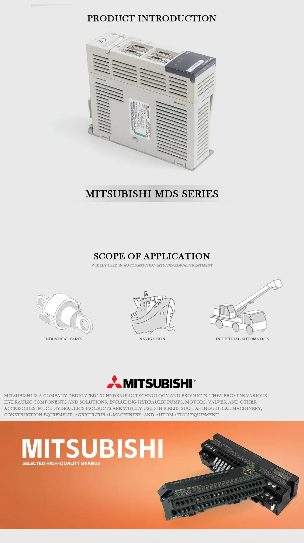 MDS-R-V1-80, Mitsubishi Electric, Servo Amplificador - Meldas, 6.6A 3PH 155V 0-240Hz - 1.0kW