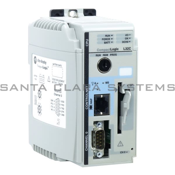 1769-L32C, Allen Bradley, CompactLogix ControlNet Processor, 750 Kbyte User Memory; 16 I/O Modules in a maximum of 3 I/O banks with 2 expansion
