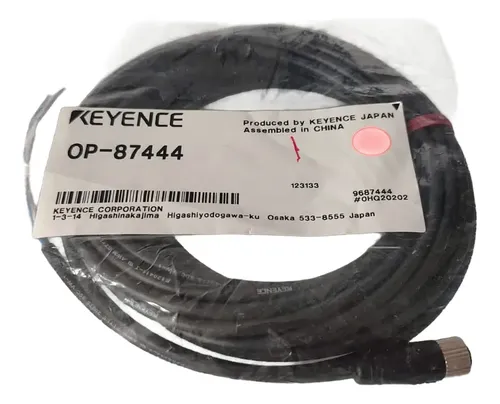 OP-87444, KEYENCE, Cable de alimentación de panel (M8 4 pines - cable trenzado) 5 m,