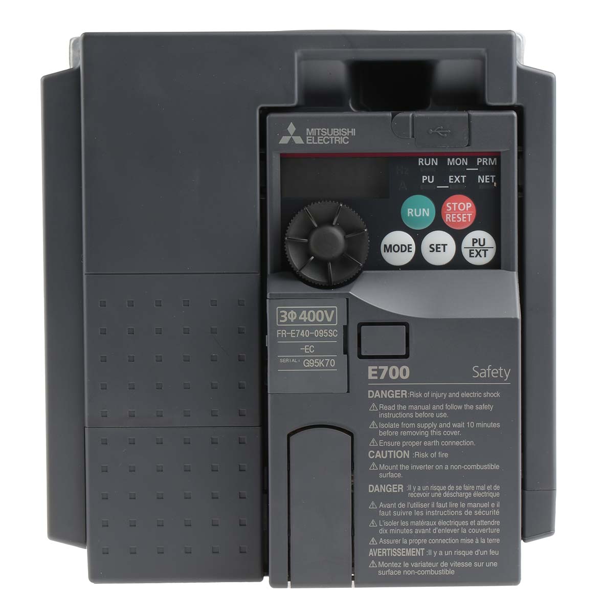 FR-E740-095SC-EC , Mitsubishi Electric, STANDARD INVERTER, 3,7 kW, 480 V, 3 fases, 9,5 A, 50Hz, IP20, RS-485