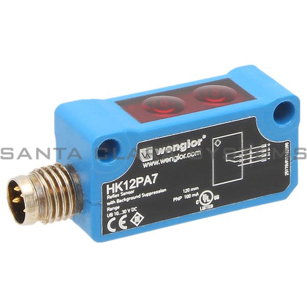HK12PA7, Wenglor, Sensore réflex, PNP, Rango ajustable 18...120 mm. Histéresis de conmutación <10 % Fuente de luz Luz roja