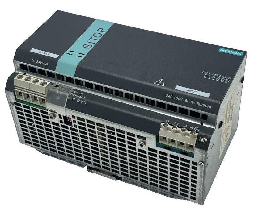 6EP1437-3BA00, SIEMENS, SITOP modular 40A, fuente de alimentación estabilizada entrada: 400-500 V 3 AC salida: 24 V DC/40Amp