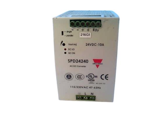 SPD24240, Carlo Gavazzi, Switching Power Supply 240w, 115/230 Vac 47-63 Hz 5.4/2.2A Output: 24Vdc 240W