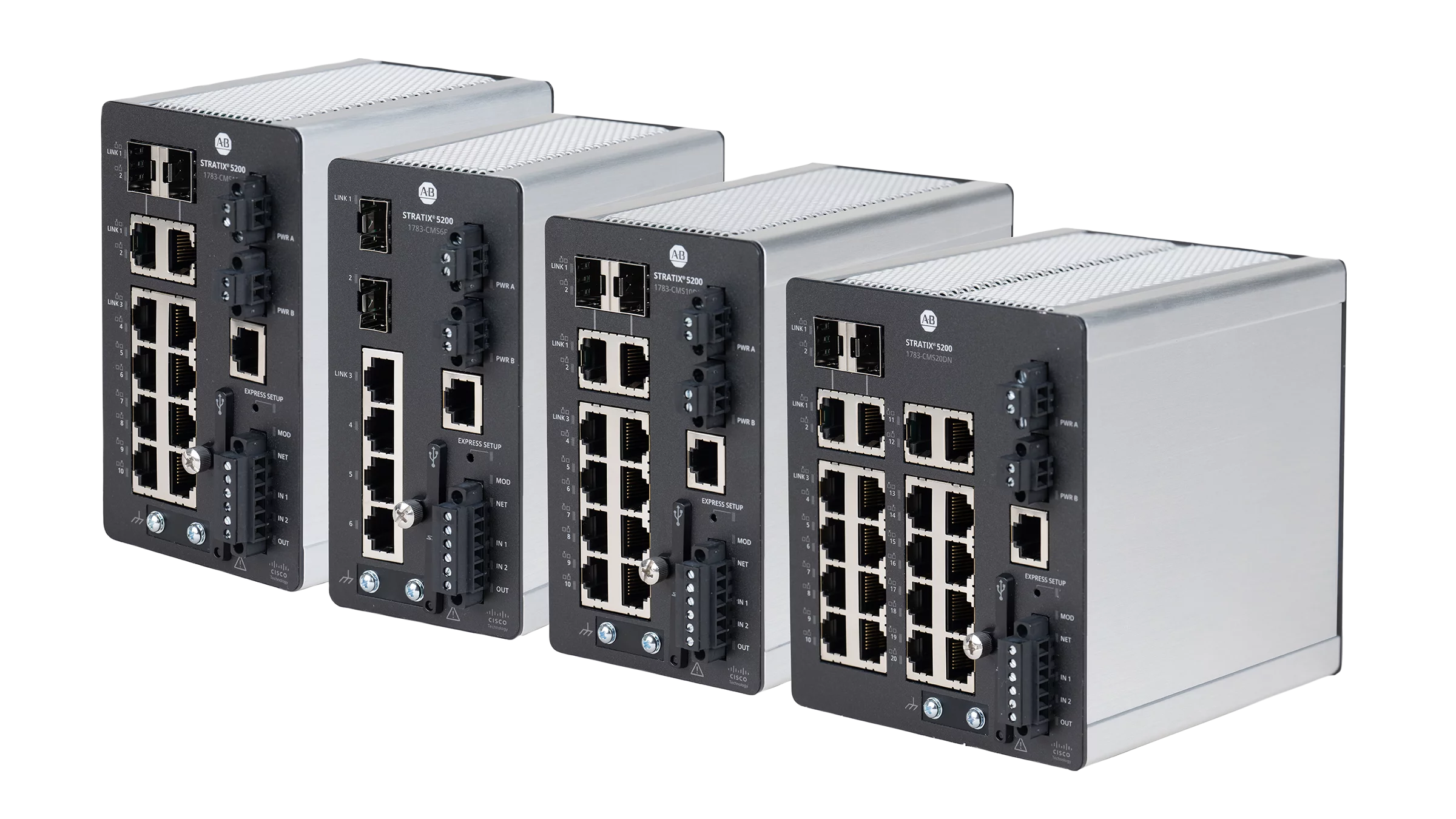 1783-CMS20DB, Allen-Bradley, Stratix 5200, 18 cobre, Fast Ethernet, 2 Combo Gigabit, Ethernet Base DLR.