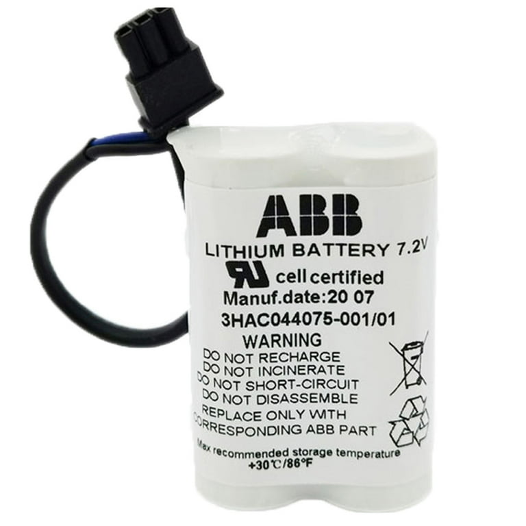 3HAC044075-001/01, ABB, Paquete de batería de litio Capacidad: 3600mAh Voltaje nominal: 7.2V;