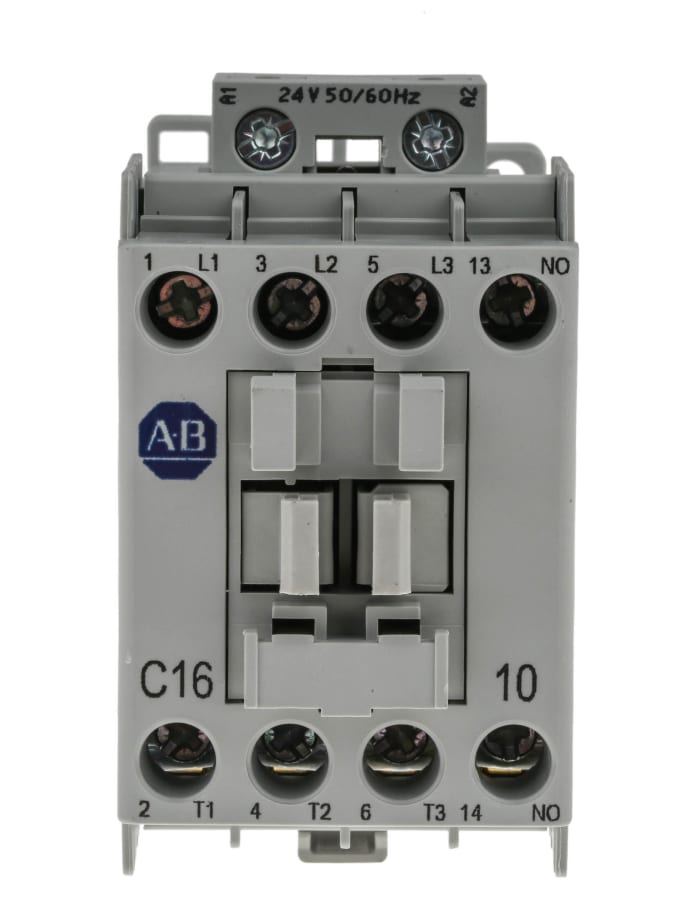 100-C16KJ10, Allen Bradley, Contactor, Serie 100 100C de 3 polos, 3 NA, 16 A, bobina 24 V ac, 7,5 kW