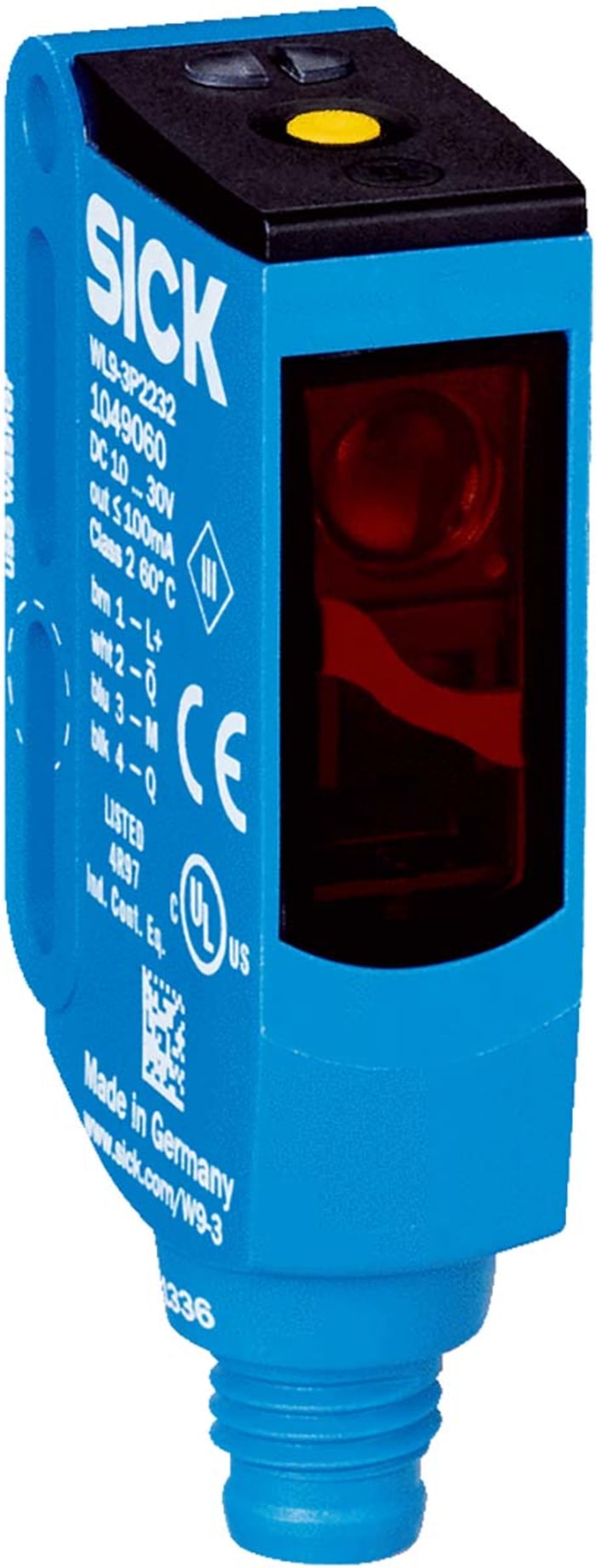 WL9G-3P2232, SICK,  Fotocélula rectangular Sick, Sistema Reflex, alcance 5 m, salida PNP, Conector M8, IP66, IP67, IP69K