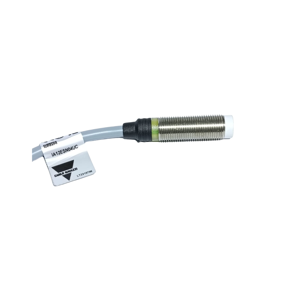 IA12ESN04UC, Carlo Gavazzi, Sensor de proximidad inductivo, M12 acero inoxidable, cable de 2 m, Sn 4 mm, montaje no empotrado, cuerpo corto, Namur NC, tensión de alimentación 7-9 Vdc, corriente de salida máxima 9,35 mA