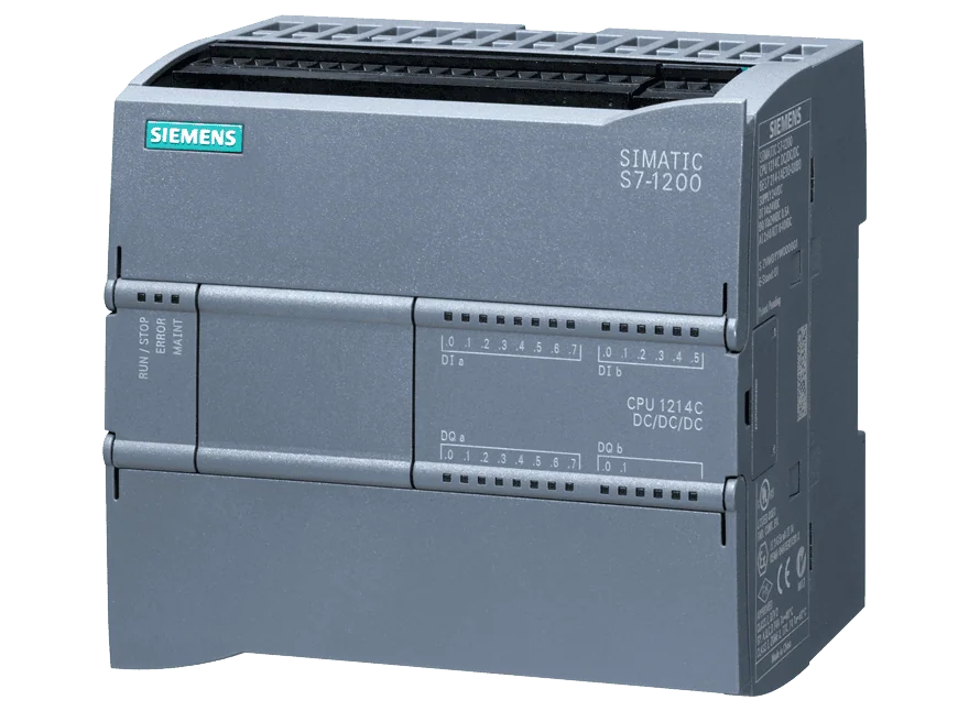 6ES7214-1AG40-0XB0, Siemens, SIMATIC S7-1200, CPU 1214C, compact CPU, DC/DC/DC, onboard I/O: 14 DI 24 V DC; 10 DO 24 V DC; 2 AI 0-10 V DC