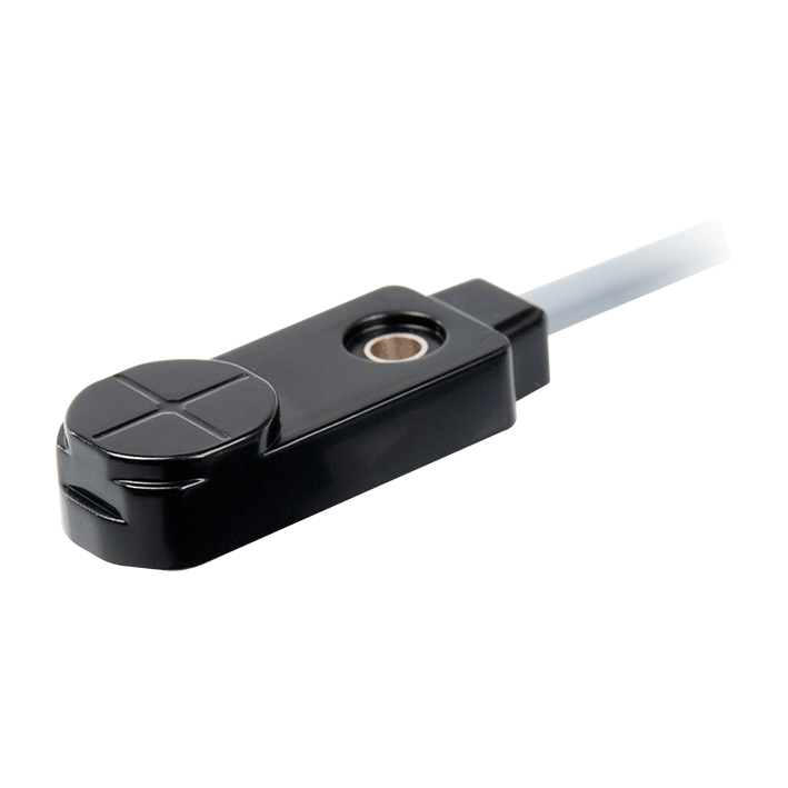 FI3D-KM18-OP6-Q12, ELCO, Detector inductivo, Carcasa cilíndrica roscada M18, Alta presión hasta 500 bar, Distancia de conmutación 3mm, enrasado, IP68, -25...70°C, PNP NA, Conector M12.