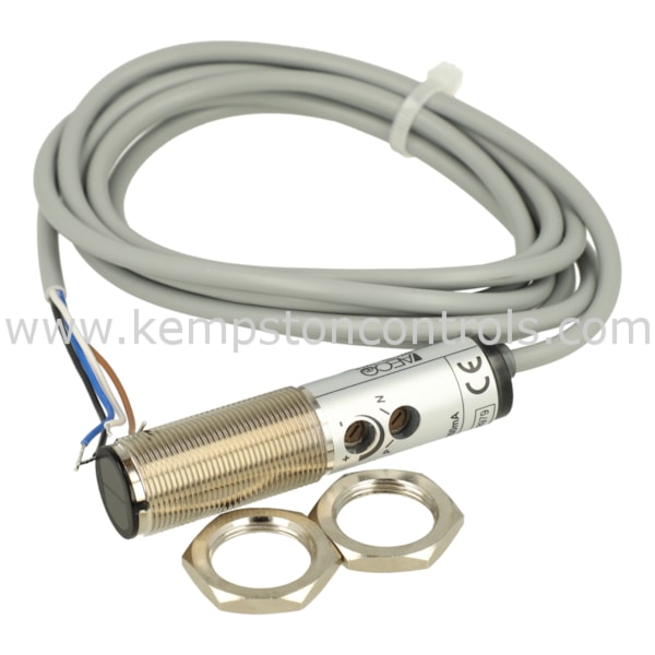 FT18SM-CP50, Aeco, Fotosensor H, 10-30DC, difuso, axial, 0...500mm, PNP/NPN, NO/NC, conector M12.