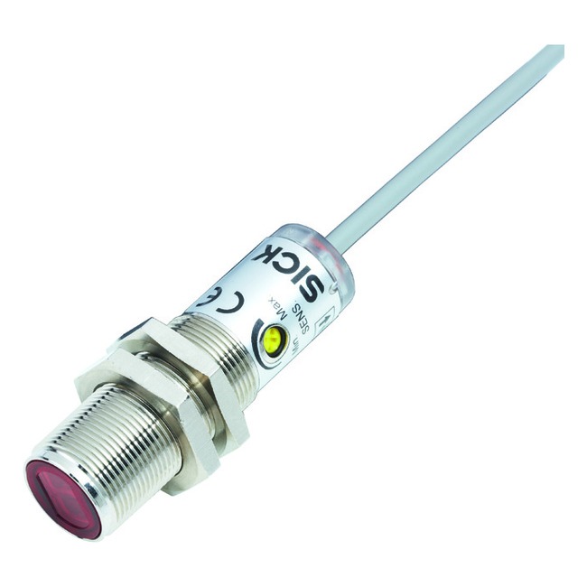VTB180-2P42412, SICK, Fotocélula de cuerpo cilíndrico, Sistema Supresión de Fondo, alcance 10-350 mm, salida PNP, Conector