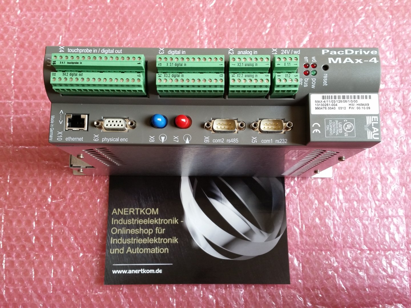 MAX-4/11/03/128/08/1/1/00, ELAU, MAX-4, PACDRIVE CONTROLLER; 24VDC, 1.5A