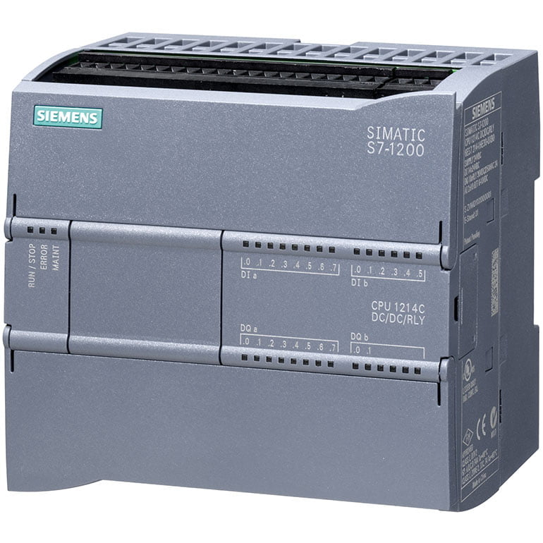 6ES7214-1HG40-0XB0, Siemens, SIMATIC S7-1200, CPU 1214C, CPU compacta, CC/CC/relé, periferia integrada: 14 DI 24 V CC; 10 relé DO 2 A; 2 AI 0-10 V CC