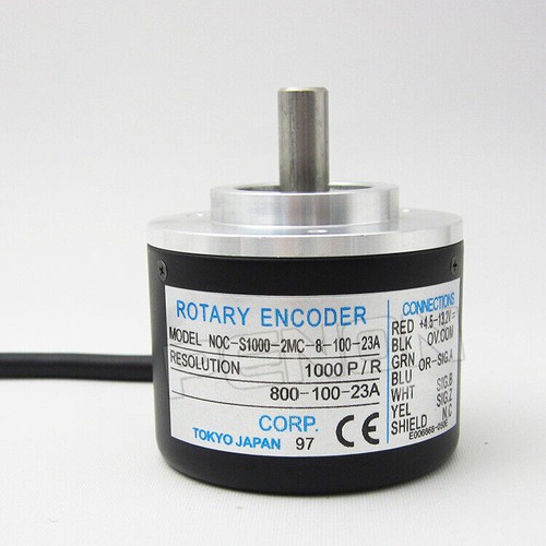 NOC-S1000-2MC-8-100-23A, Nemicon, Nidec, Encoder, Incremental, Diámetro exterior: ∅50 mm; Resolución: 1000 ppp; Longitud del cable: 50 cm; Modo de salida: Salida de colector abierto.
