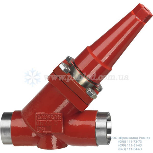 SVA-S 25 D STR CAP, Danfoss, Valvula de cierre, Material del cuerpo: acero. 52bar, 25mm, Marca: SVL Flexline. Categoría: art. 3, apartado 3. Color: pintura: marrón rojizo, Material de conexión: acero. Norma de conexión: EN 10220