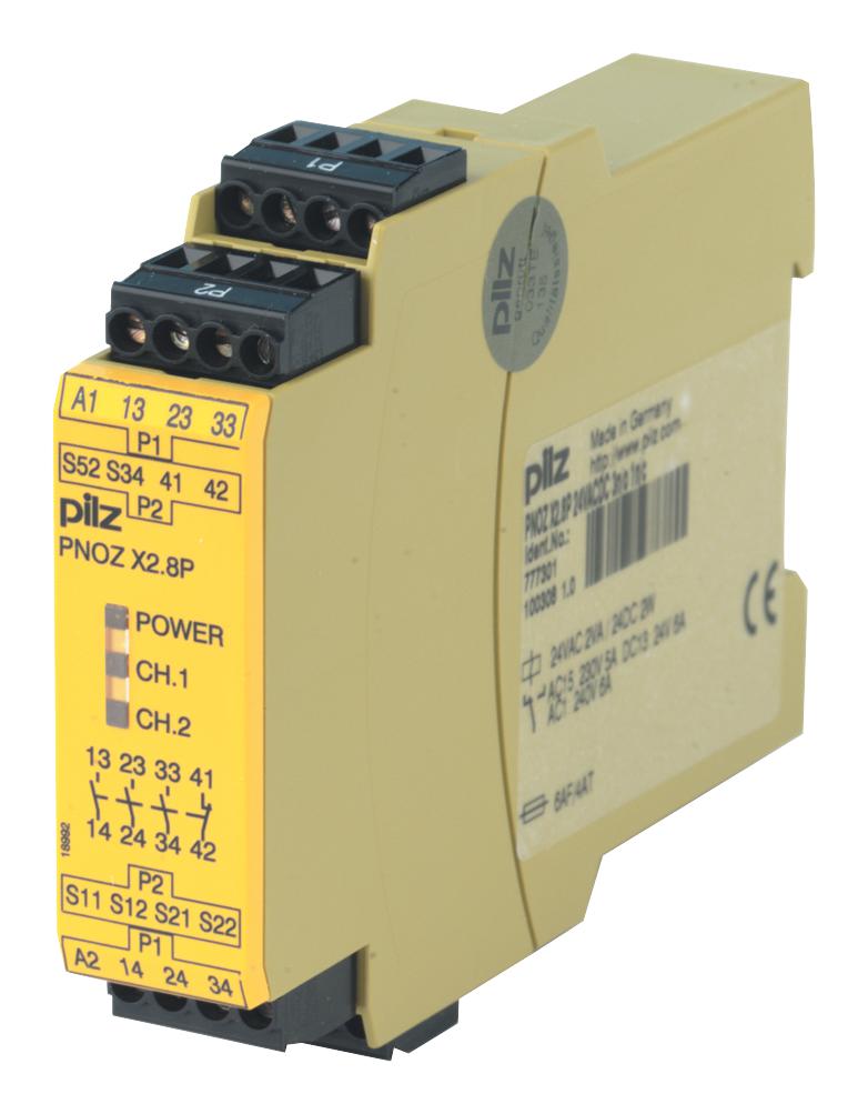 PNOZ X2.8P, PILZ, Relé de seguridad, de 1, 2 canales, para Parada de Emergencia, 24..240V ac/dc, cat. seg.