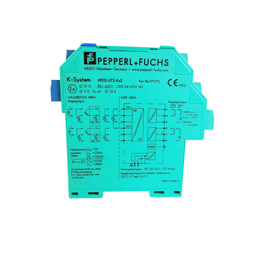 KFD2-UT2-Ex2, Pepperl + Fuchs, Barrera aislada de 2 canales · Alimentación de 24 V CC (carril de alimentación), Entrada de tensión, potenciómetro, RTD o termopar