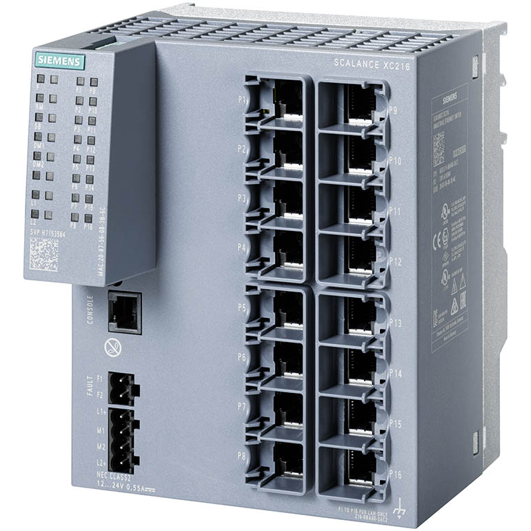 6GK5216-0BA00-2AC2, SIEMENS,  SCALANCE XC216 manageable layer 2 IE Switch