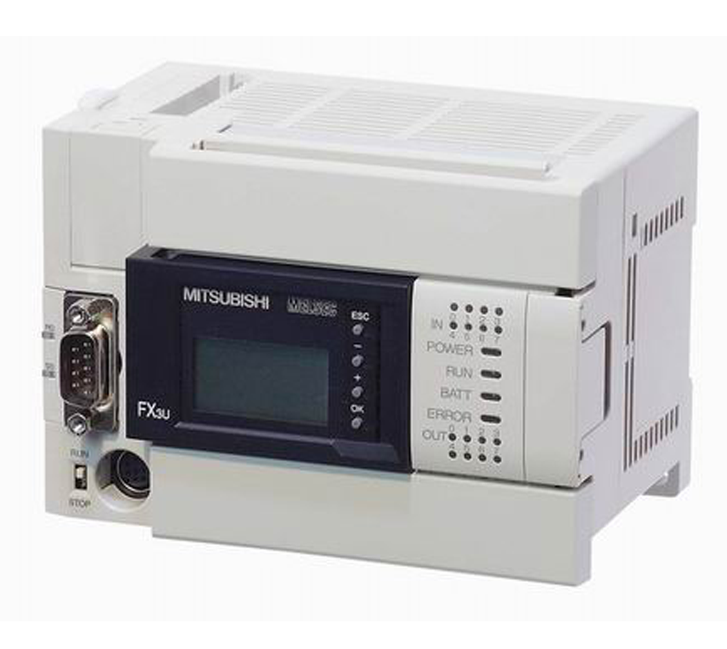 FX3U-32MT/ES-A, Mitsubishi, Unidad base Módulo Lógico, 100 → 240 Vac, Salida de Transistor, 16 Entradas, Disipador, Fuente de entrada.