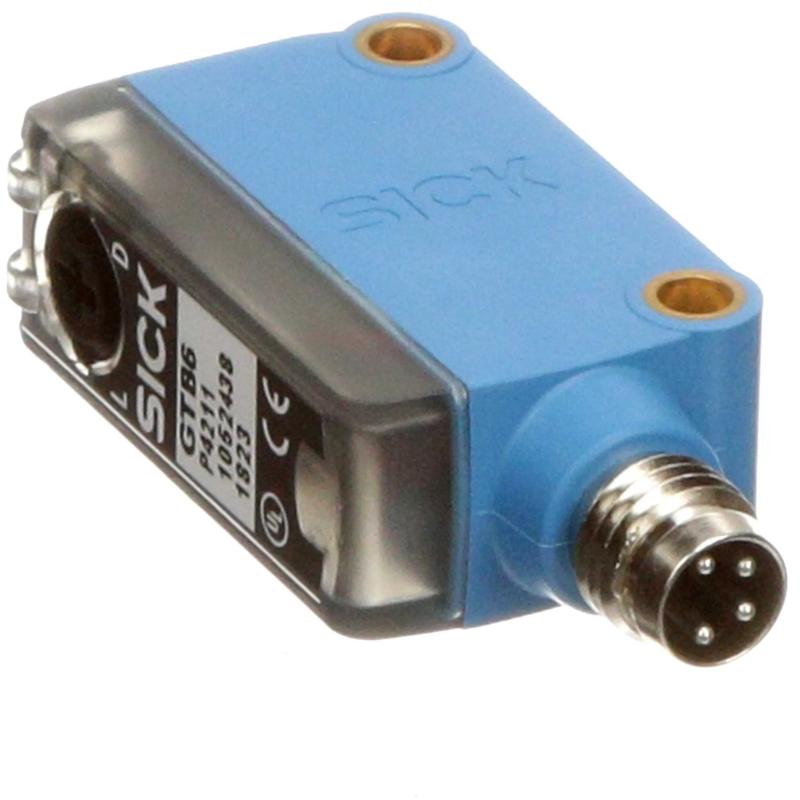 GTB6-P4211, SICK, Fotocélula rectangular SICK Background Suppression, alcance 5 mm-250 mm, salida PNP, Conector de M8