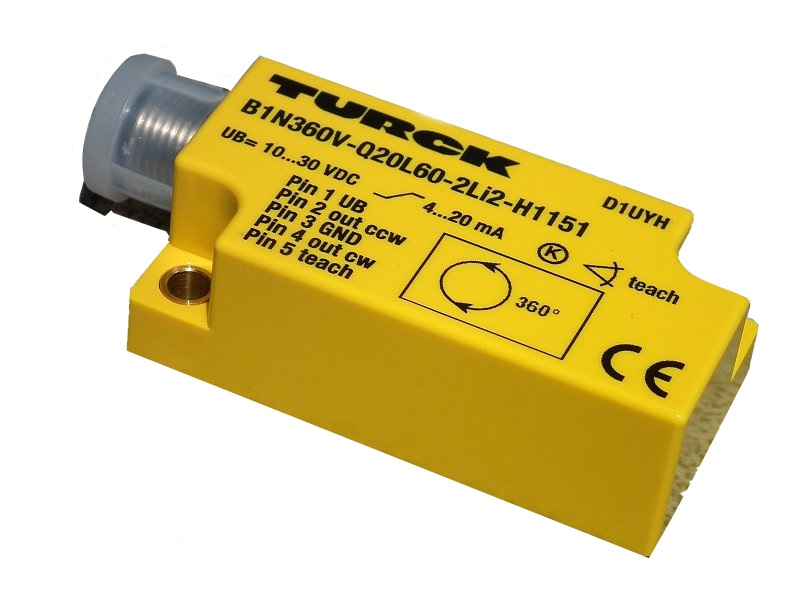 B1N360V-Q20L60-2LI2-H1151/3GD, TURCK Sensor de inclinación, 0...360 ° Salida analógica