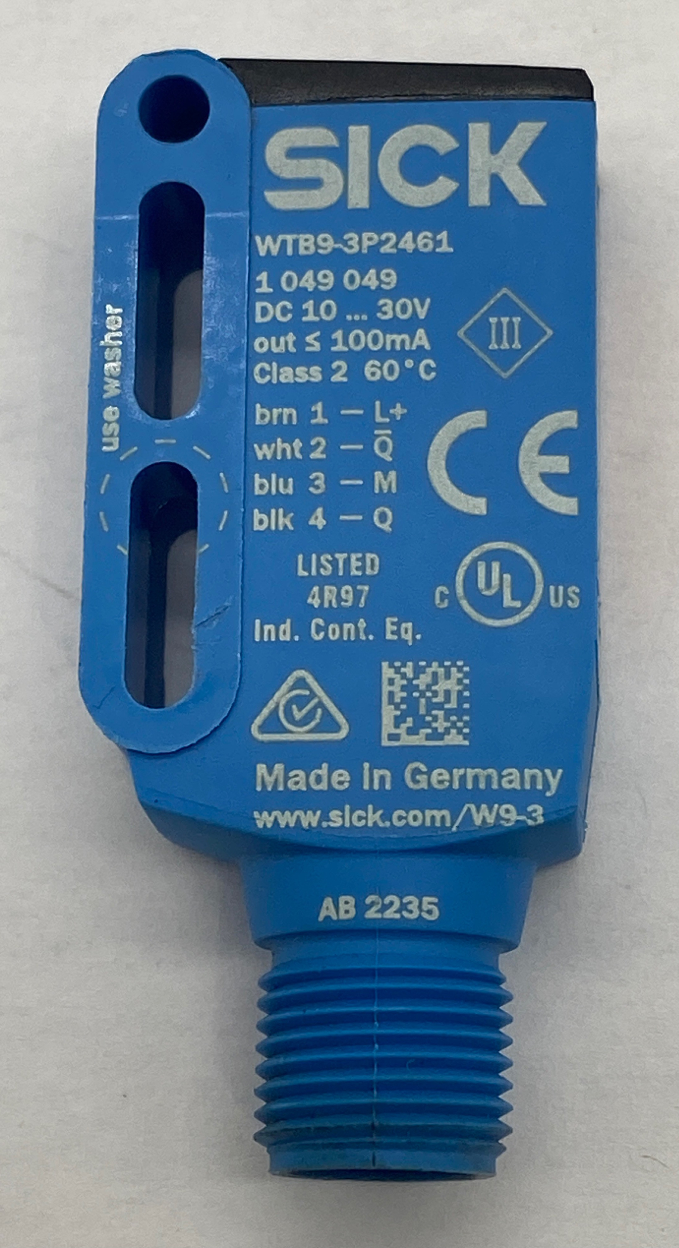 WTB9-3P2461, SICK, Fotosensor, 350 mm, PNP, Proximidad Difusa, 10 a 30 VDC, Conector M12