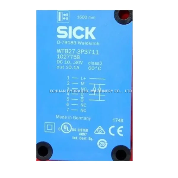 WTB27-3P3711, SICK, Sensor fotoeléctrico, proximidad, rectangular, 100-1.600 milímetros, . Cable, 5m. M12, 4-pin plug.