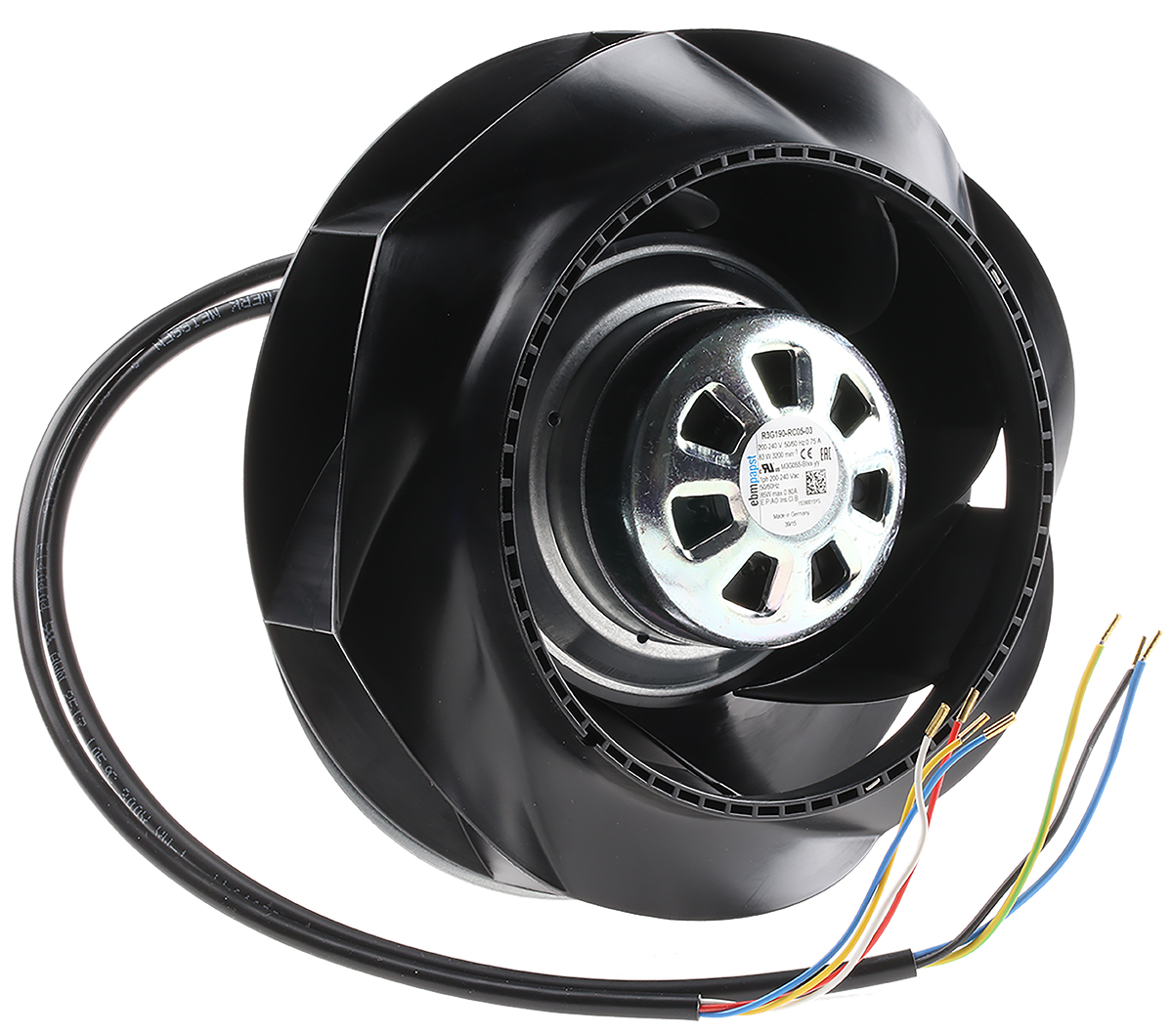 R3G190-RC05-03, Ebm-papst, EC, centrifugal fan, RadiCal, ventilador centrífugo, 230VAC, 520m3/h, IP54, Argentina.