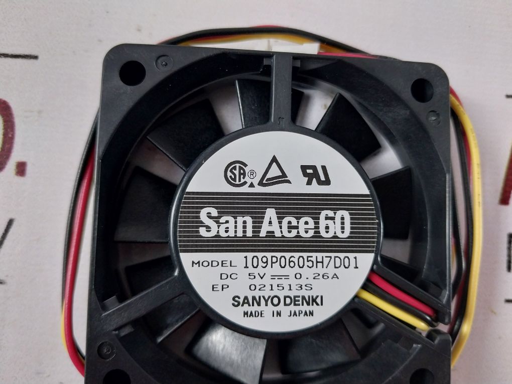 9A0612S4D041, Sanyo Denki, Silent Fan, San Ace 60, ventilador de refrigeración para servidor, Tamaño del marco [mm]: 60. Grosor del marco [mm]: 25. Material del marco: plástico. Voltaje nominal [v]: 12. Rango de voltaje de funcionamiento [V