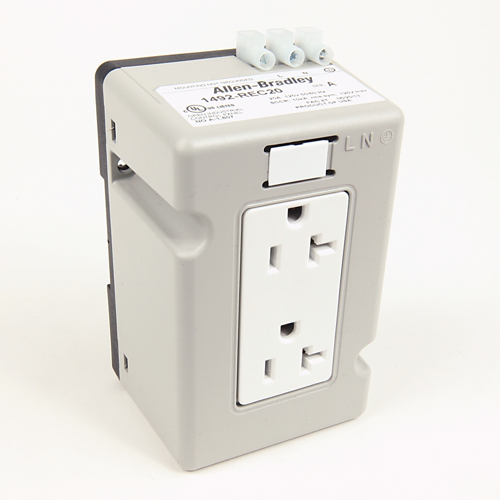 1492-REC20 Receptacle, Standard Duplex, 20A, Allen Bradley