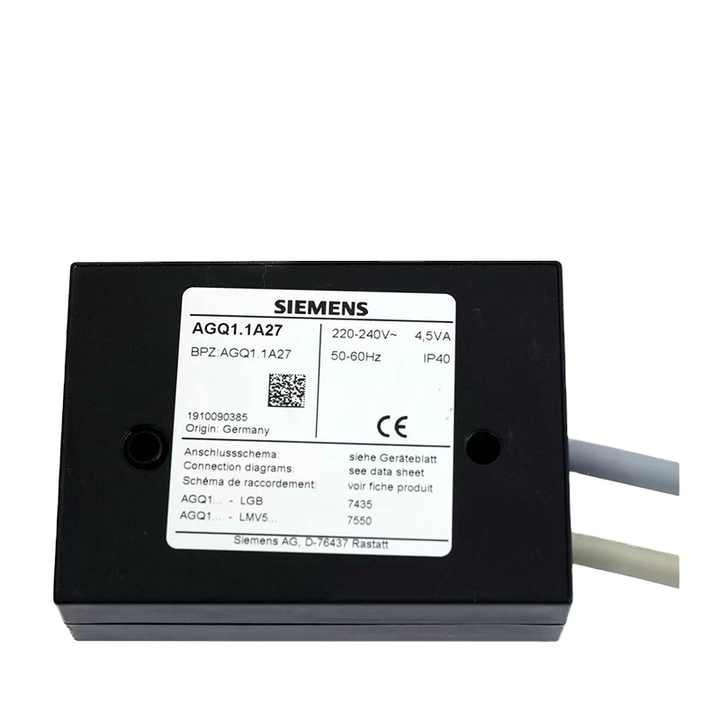 AGQ1.1A27, SIEMENS, Burner Controls, Unidad auxiliar, para LGB, para supervisión UV, 220Vac / 50-60Hz, 4,5VA, longitud de cable 500 mm