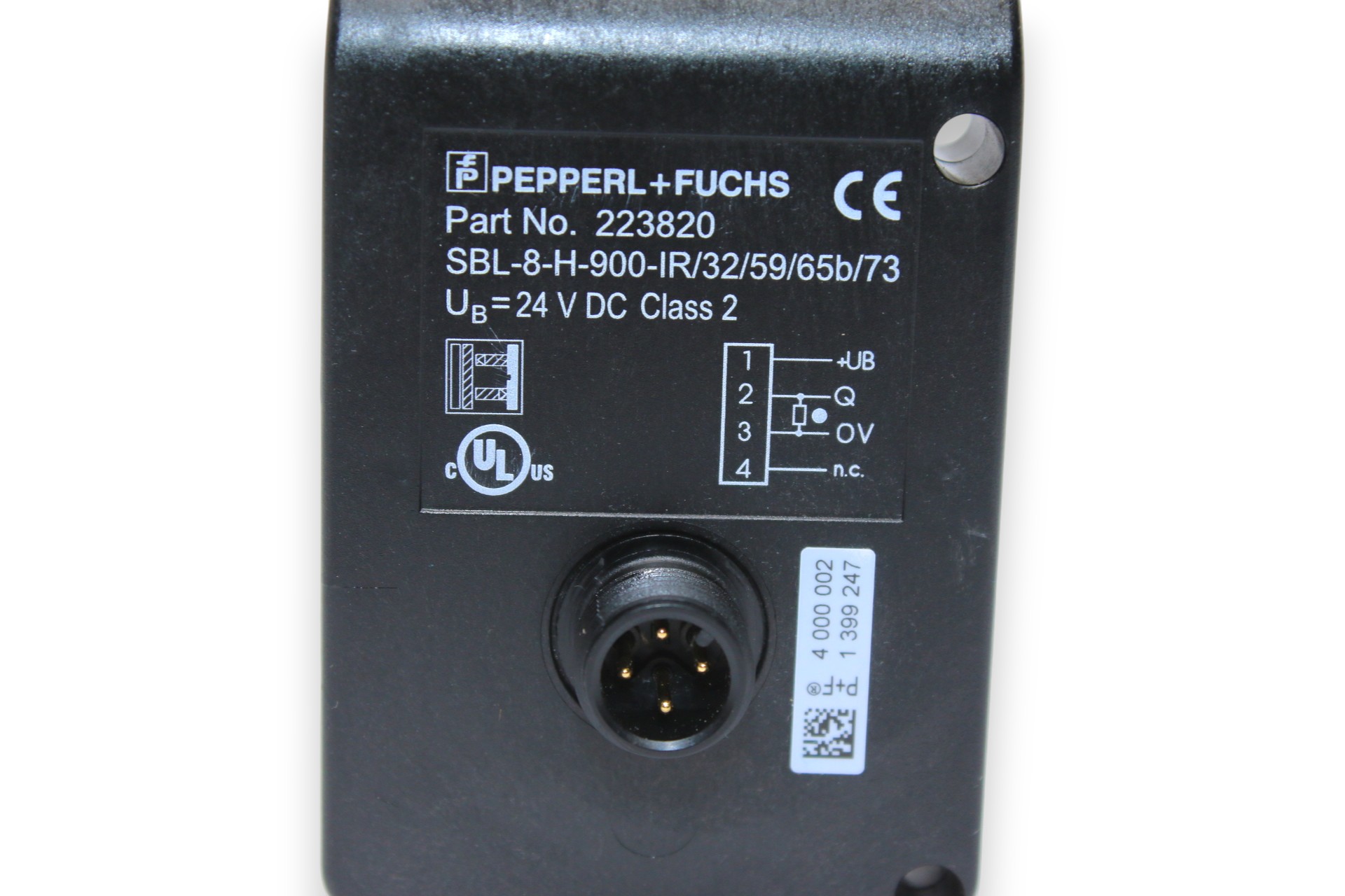SBL-8-H-900-IR/32/59/65b/73, PEPPERL+FUCHS, Escáner de seguimiento de congestión, sensor con supresión de fondo, rango de detección de 900 mm ajustable, luz infrarroja, modo oscuro activado, 1 salida PNP, conector M12