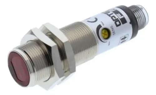 C2DM-40P, Optex , Sensor, LED rojo fotoelectrico, difuso de metal, M18 de 400 mm con pantalla PNP y cable de 2 m
