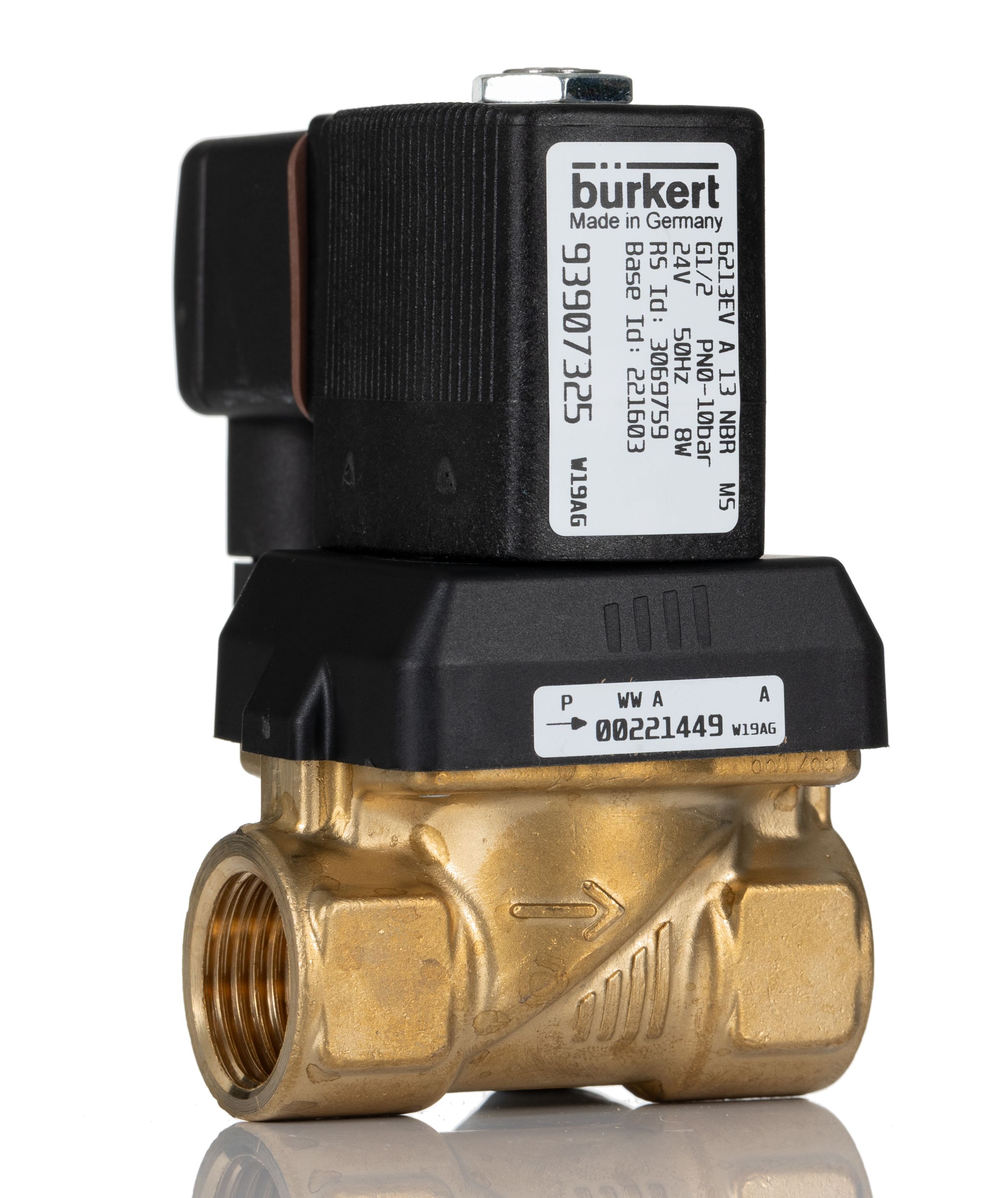 6213-EV-A10, Burkert, Vavula Solenoide,  2 port(s), NC, 24 Vdc, 1/2in, 10 Bar.