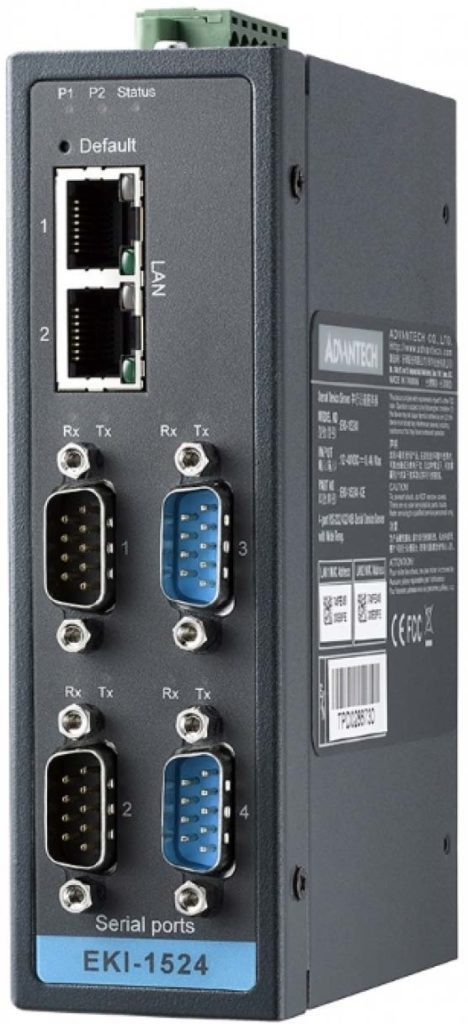 EKI-1522-CE, Advantech, Servidores 2-port RS-232/422/485 Serial Device Serv.