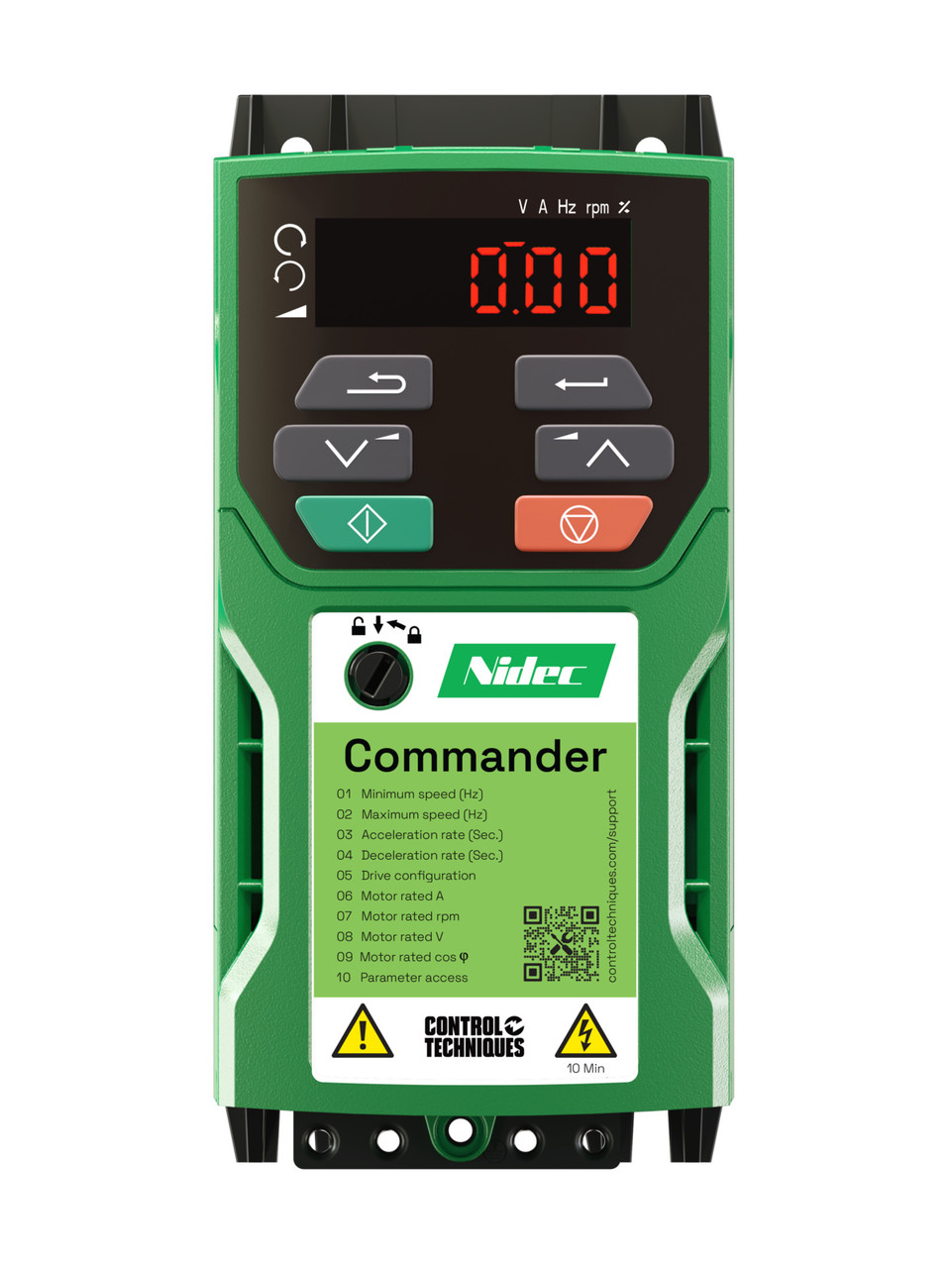 C200-01200042A10101AB100, Control Techniques, AC Drives, Commander C200, 230VAC, Max Cont Output Current (hp): Normal Duty - 4.2A (1HP),