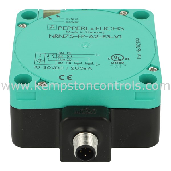 NRN75-FP-A2-P3-V1, Pepperl+Fuchs, Sensor Rango: 75 mm ; Superficie Diametro, Body Style: Flat Pack ; Output: 4-wire, DC, PNP, N.O. and N.C. ; Connection: M12 x 1 , 4-pin.