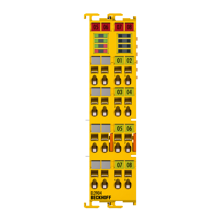 EL2904, Beckhoff TwinSAFE safety EtherCAT Terminal is a digital output terminal with four channel