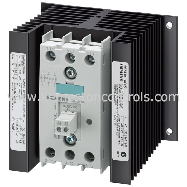 3RF2430-1AC45, Siemens, Solid-state contactor 3-phase 3RF2 AC 51 / 30 A / 40 °C 48-600 V / 4-30 V DC 3-phase