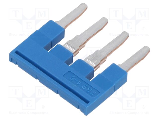 FBS 4-6 BU, Phoenix Contact, Puente enchufable, paso: 6,2 mm, número de polos: 4, corriente nominal: 32 A, color: azul